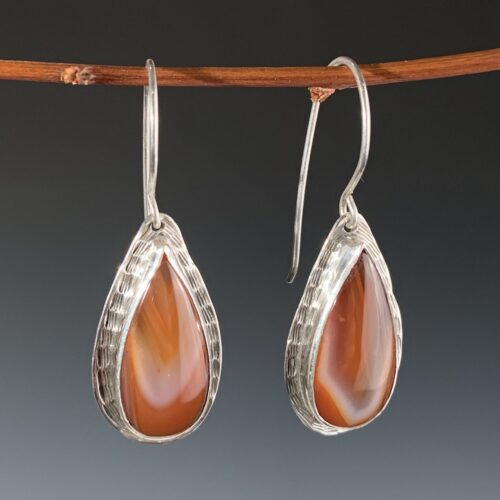 Orange Banded Agate Earrings