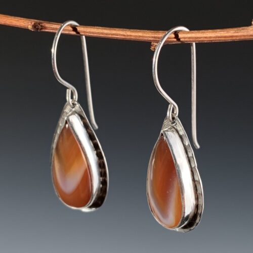 Alternative view of Orange Banded Agate Earrings