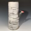 Birch Bark Vase with Woodpecker