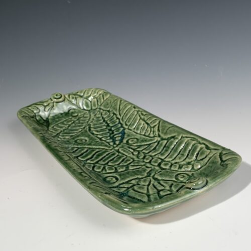 Alternative view of Green Textured Butter Dish