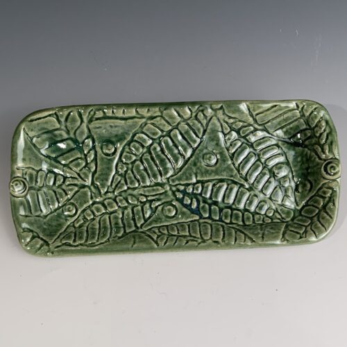 Green Textured Butter Dish