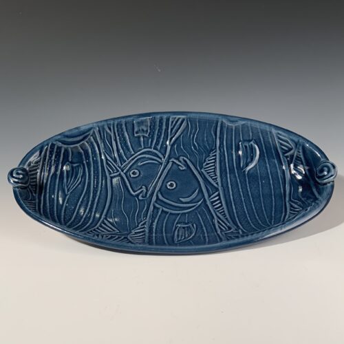 Oval Tray with Fish