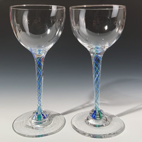 Set of Swirl Stem Wine Glasses