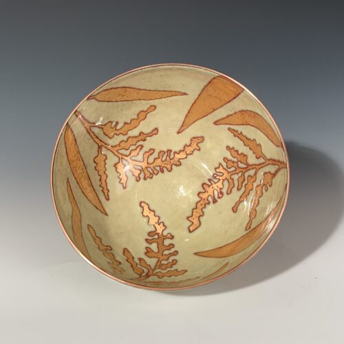 Enameled Copper Bowl with Botanicals