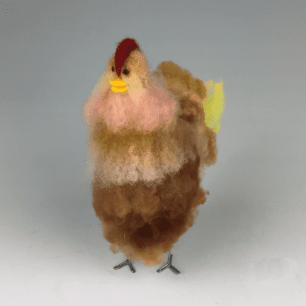 Alternative view of Felted Chicken