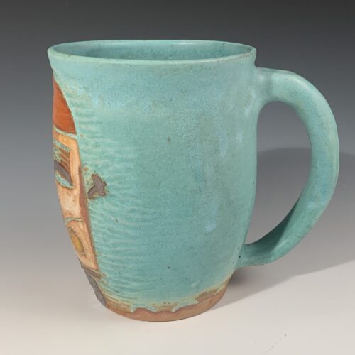 Hand Carved Mug with VW Bus - Image 3