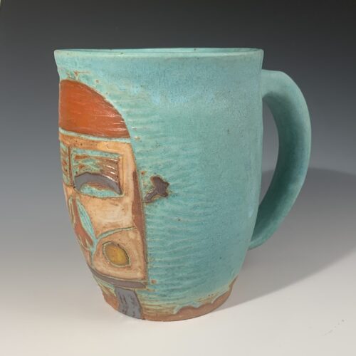 Alternative view of Hand Carved Mug with VW Bus