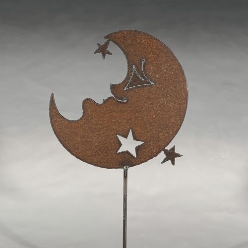 Rusty Moon Garden Marker