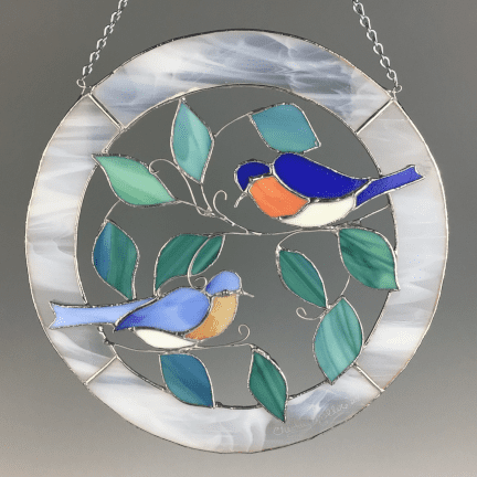 Bluebirds Stained Glass