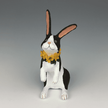 Paper Mache Sitting Rabbit
