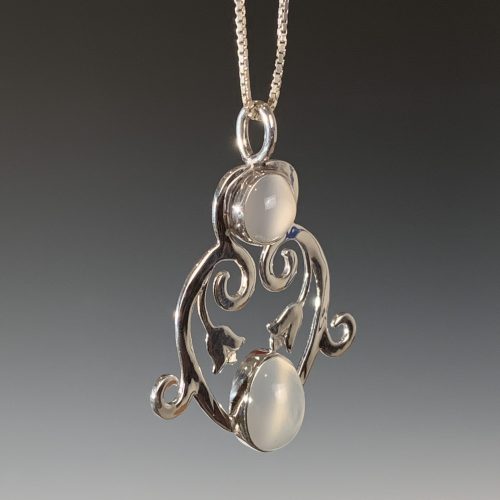 Alternative view of Two Moonstones Pendant