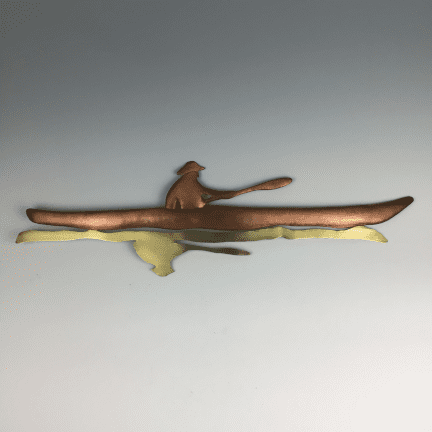 Copper Kayaker Wall Art