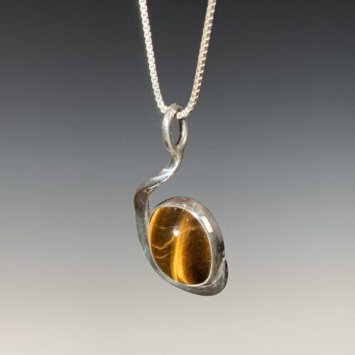 Alternative view of Lightning Bolt Tiger Eye Pendant