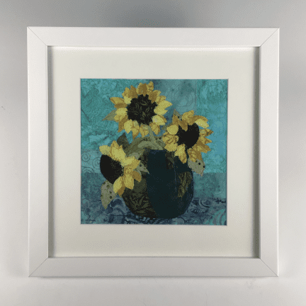 Framed Fabric Collage - "Sunflowers"