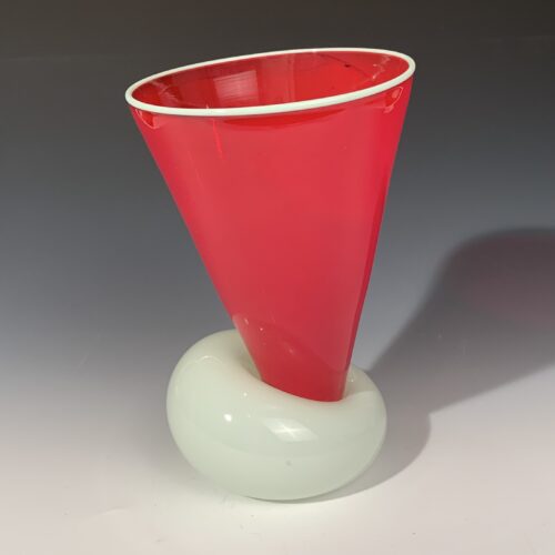 Alternative view of Glass "Pillow" Vase - Red and Tinted White