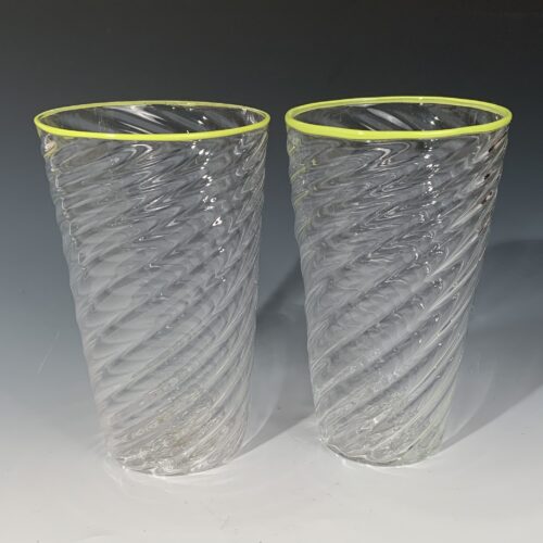 Glass Twisty Cup - Lime Green