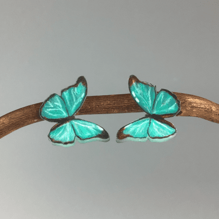 Blue Morpho Butterfly Earrings
