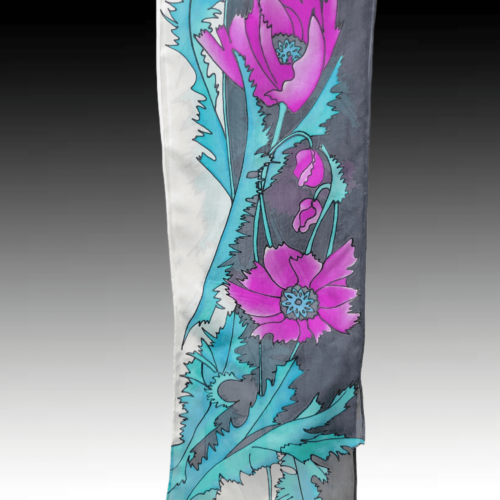 Alternative view of Poppies Silk Scarf