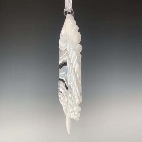 Alternative view of Glass Snowy Owl Feather Ornament