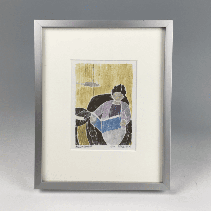 "A Quiet Moment" White Line Woodcut Print