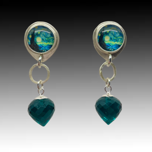 Teal Quartz Earrings