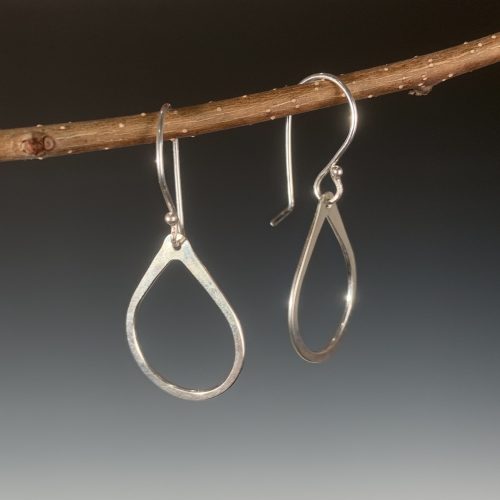 Hammered Sterling Teardrop Earrings