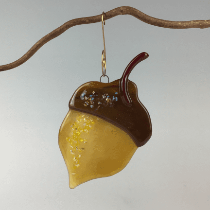 Fused Glass Acorn Ornament