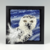 Framed Snowy Owl Rug Hooking