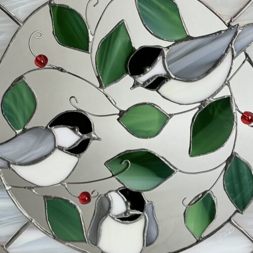Alternative view of Chickadee Stained Glass