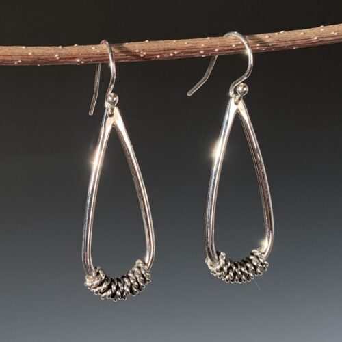 Sterling Silver Wrapped Teardrop Earrings