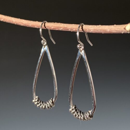 Alternative view of Sterling Silver Wrapped Teardrop Earrings