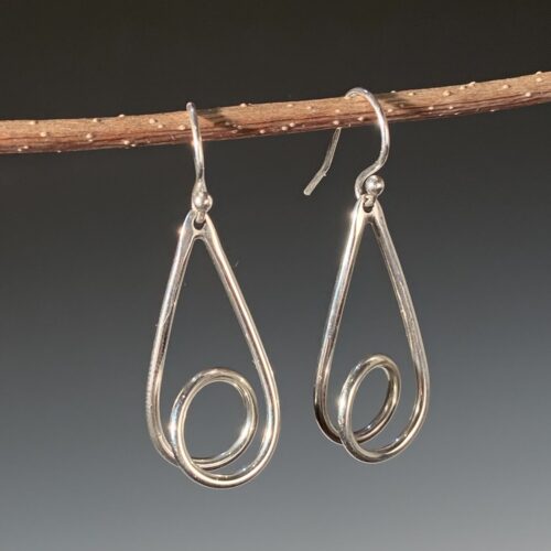 Sterling Silver Twisting Loop Earrings