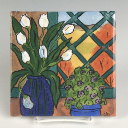 Alternative view of White Tulips Tile