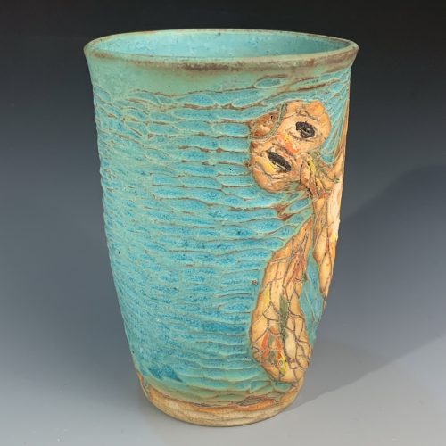 Alternative view of Hand Carved Cup with Sea Turtle