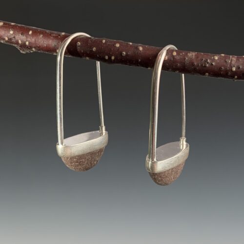 Beach Stone Basket Earrings
