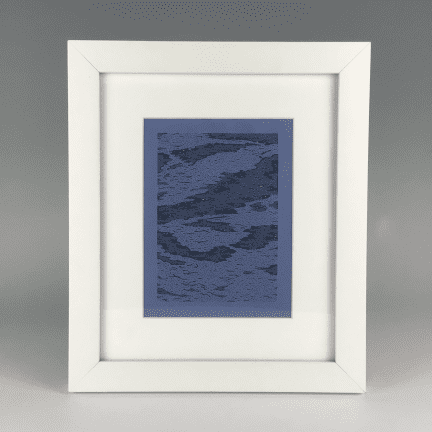 "Blue I" Hand Cut Paper Collage