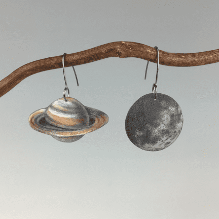 Saturn & Moon Earrings