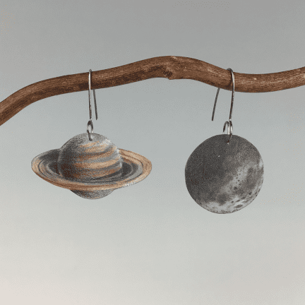 Saturn & Moon Earrings
