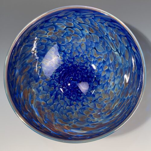 Alternative view of Teal & Cobalt Blue Glass Bowl