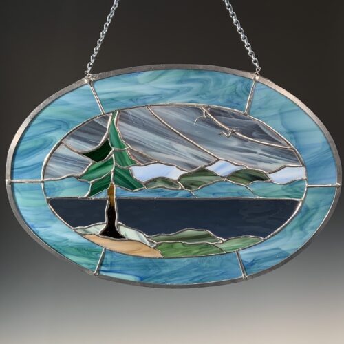 Mountain Landscape Stained Glass