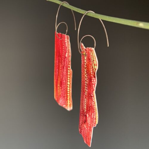 Hand-Drawn Red Fizz Earrings - Image 2