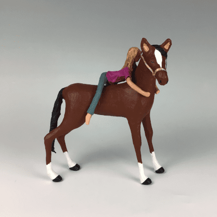 Paper Mache Girl on Horse
