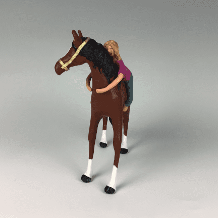 Alternative view of Paper Mache Girl on Horse