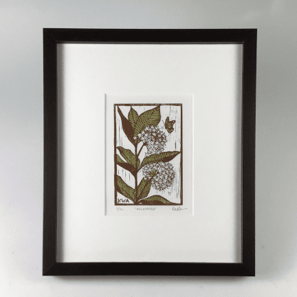 "Milkweed" Framed Woodblock Print
