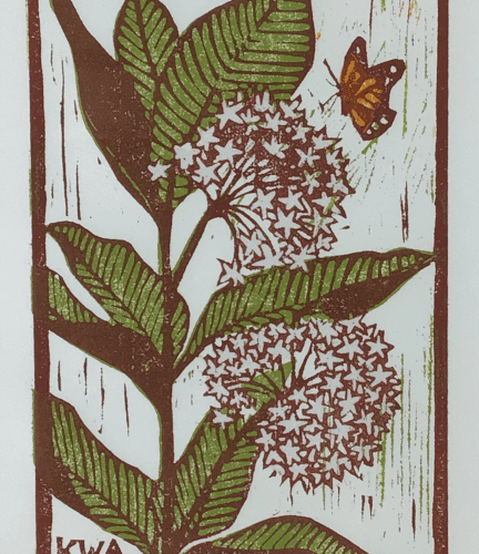 Alternative view of "Milkweed" Framed Woodblock Print