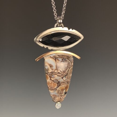 Turritella Fossil and Onyx Necklace