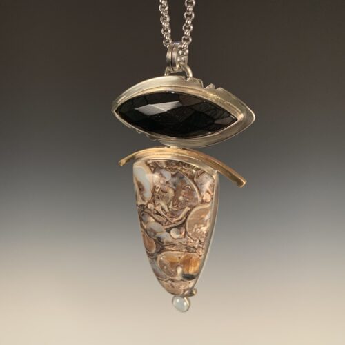 Alternative view of Turritella Fossil and Onyx Necklace