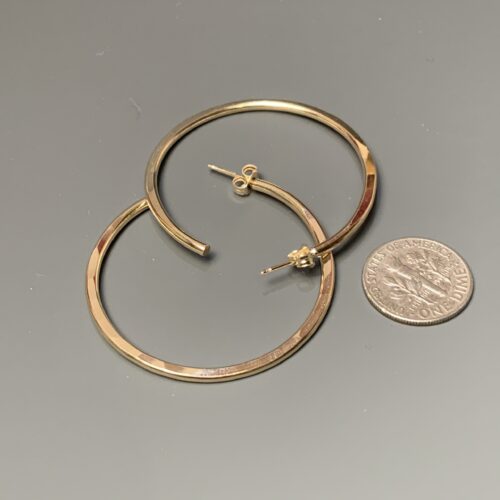 Alternative view of Hammered Gold Hoops