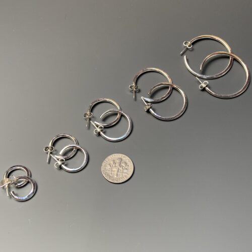 Hammered Silver Hoops