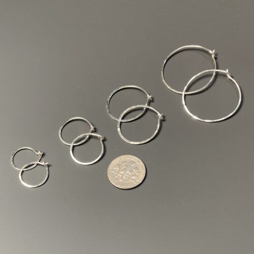 Thin Silver Hoops